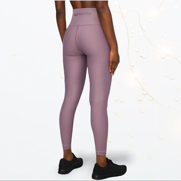 LULULEMON IN FOCUS RUN HIGH-RISE TIGHT FROSTED MULBERRY SIZE 10 LEGGINGS NWT NEW - Picture 4 of 11